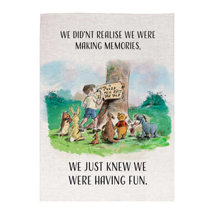 Linen Tea Towel - Pooh - Making Memories