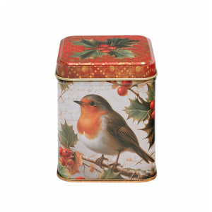 Vintage Robin Christmas - Square Tin 100g