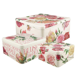 Emma Bridgewater Rose & Pink Toast - Large Square Set Of 3 Cake Tins