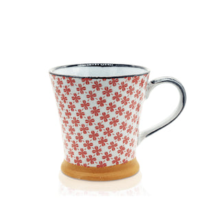 Japanese Short Tea Mug - Red Shamrock