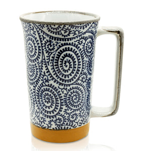 Japanese Tall Mug - Blue Spiral Tako