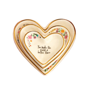 Natural Life - Nesting Heart Trinket Dishes, Set of 3