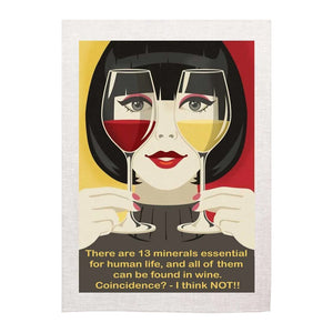 Linen Tea Towel - Wine - 13 Minerals