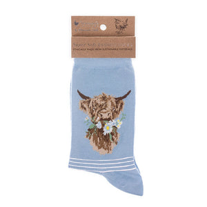 Wrendale Designs - Bamboo Socks - Daisy Coo Highland Cow