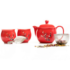 Cherry Blossom Tea Pot & Cups Set - Red Sparrow Tea Company