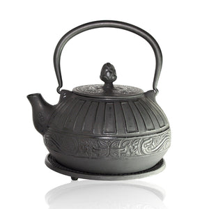 Cast Iron Teapot - Reflection Black - Red Sparrow Tea Company