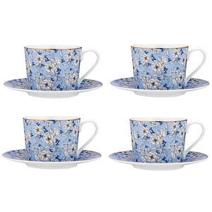 Ashdene - Vintage Floral Collection - Dusty Blue Cup & Saucer Set