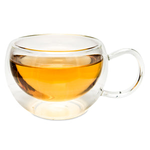 Glass - Double Walled Hug Cup - Handle - Red Sparrow Tea Company