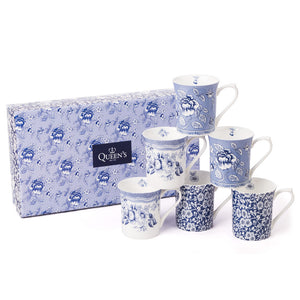 Queens - Blue Story 1 Royale Mugs - Set of 6