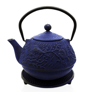 Cast Iron Teapot - Blue Bird Navy 700ml