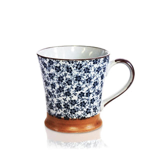 Japanese Short Tea Mug - Blue Blossoms