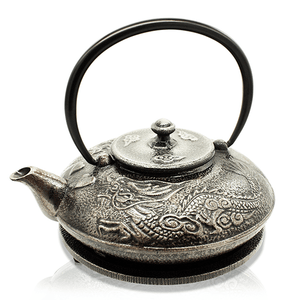 Cast Iron Teapot - 700ml Silver Dragon