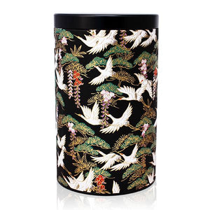 Japanese Tea Canister - Flying Crane Black - 400g