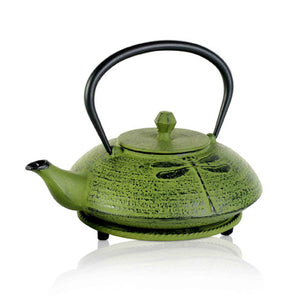 Cast Iron Teapot - Dragonfly Green - Red Sparrow Tea Company