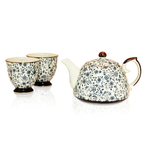 Japanese - Takuya Blue Teapot & 2 Cup Set