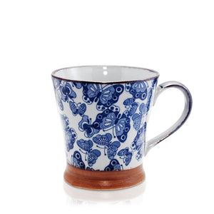 Japanese Short Tea Mug - Blue Butterfly