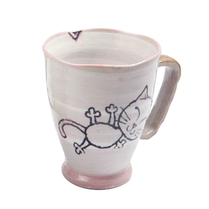 Japanese - Crayon Cat Pink Large Mug