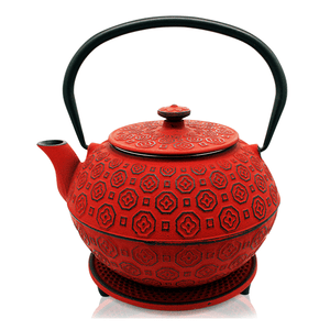 Cast Iron Teapot - Kikkou Red 1.2L