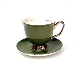 Olive Green Teacup & Saucer XL - 375ml