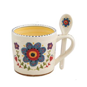 Natural Life - Hazel Mug & Spoon Set - Blue Flower