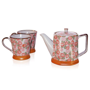 Japanese Teapot & 2 Mug Set - Pink Blossoms 500ml