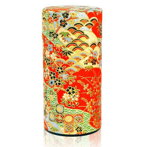 Japanese Tea Canister - Seikaiha Red - 200g