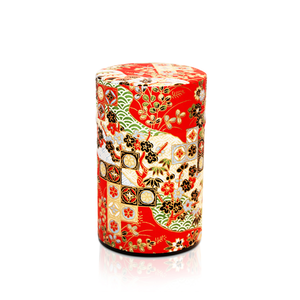 Japanese Tea Canister - Seikaiha Red - 150g