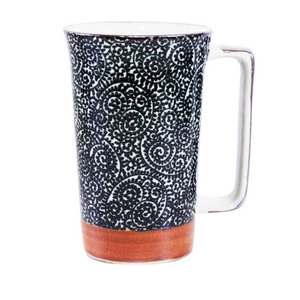 Japanese Tall Mug - Spiral Black