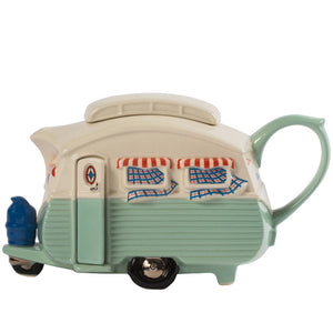 Novelty Teapot - Green Touring Caravan 1.1L