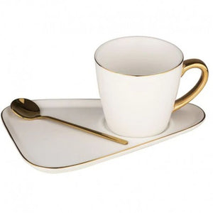 Asteria Mug Plate & Spoon Set - White