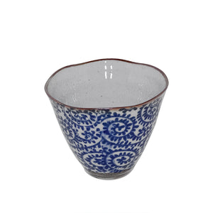 Japanese - Blue Spiral Cone Cup