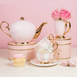 Cristina Re - Teapot Blush & Gold - 4 Cup - Red Sparrow Tea Company