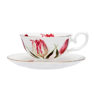 Ashdene - Floral Symphony - Tulip Teacup & Saucer - Red Sparrow Tea Company