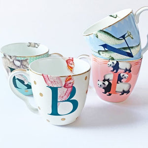 Yvonne Ellen - Alphabet Mug - F for Flamingo - Red Sparrow Tea Company