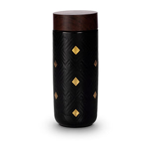 Liven Tourmaline Tumbler - The Miracle - Black & Gold - Red Sparrow Tea Company