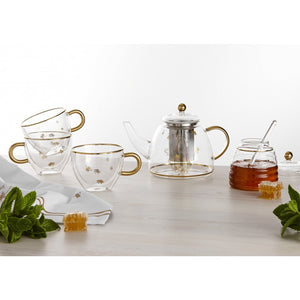 Ashdene - Honey Bee - Glass Teapot - Red Sparrow Tea Company