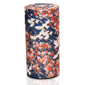 Japanese Tea Canister - Flying Crane Navy - Red Sparrow Tea Company