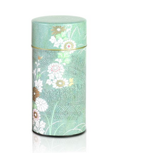 Japanese Tea Tin - Saga Kiku - Green - Red Sparrow Tea Company
