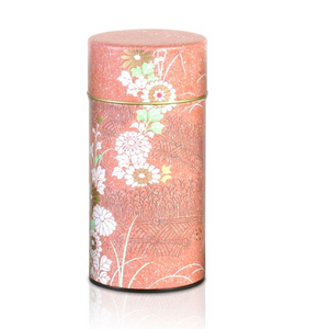 Japanese Tea Tin - Saga Kiku - Pink - Red Sparrow Tea Company
