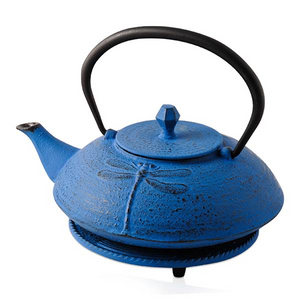 Cast Iron Teapot - Dragonfly Blue 600ml