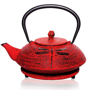 Cast Iron Teapot - Dragonfly Red 600ml
