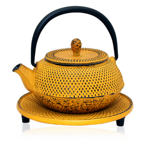 Cast Iron Teapot - Moto Yellow - Red Sparrow Tea Company