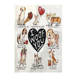 Tea towel - Dogs - 'I Woof You'
