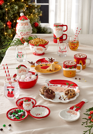 Joyful Christmas Stackable Mugs -  Santa Set of 2