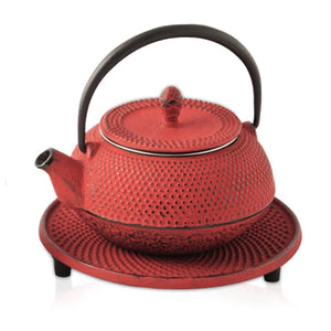 Cast Iron Teapot - Moto Red 300ml