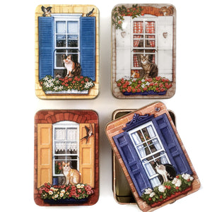 Cat Embossed Window  - Tin - Red Sparrow Tea Company