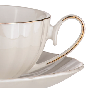 Parisienne Pearl - White Cup & Saucer