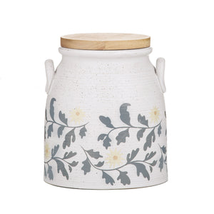 Colette - Vine & Flower Stoneware Medium Canister