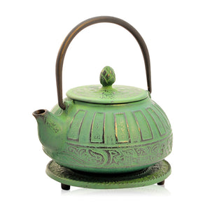 Cast Iron Teapot - Reflection Green - Red Sparrow Tea Company
