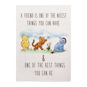 Linen Tea Towel - Pooh - A Friend
